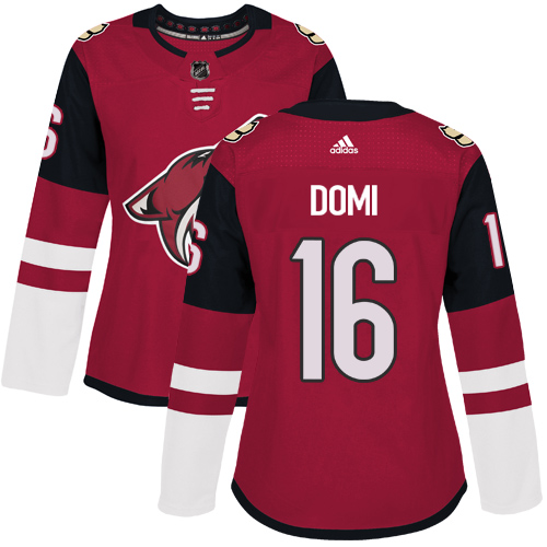 Adidas Arizona Coyotes 16 Max Domi Maroon Home Authentic Women Stitched NHL Jersey